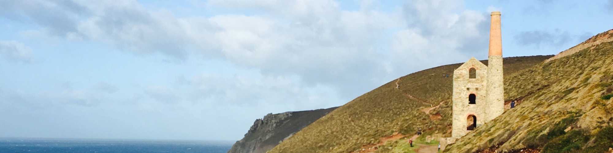 Carn Galver Mine ruins against the moorland