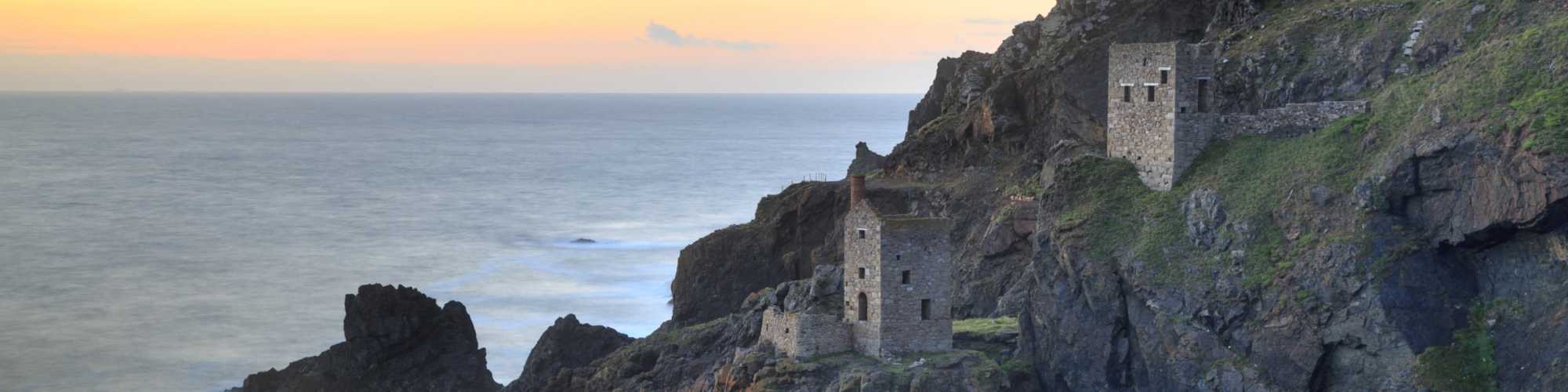 Botallack Mine engine houses on the cliffs