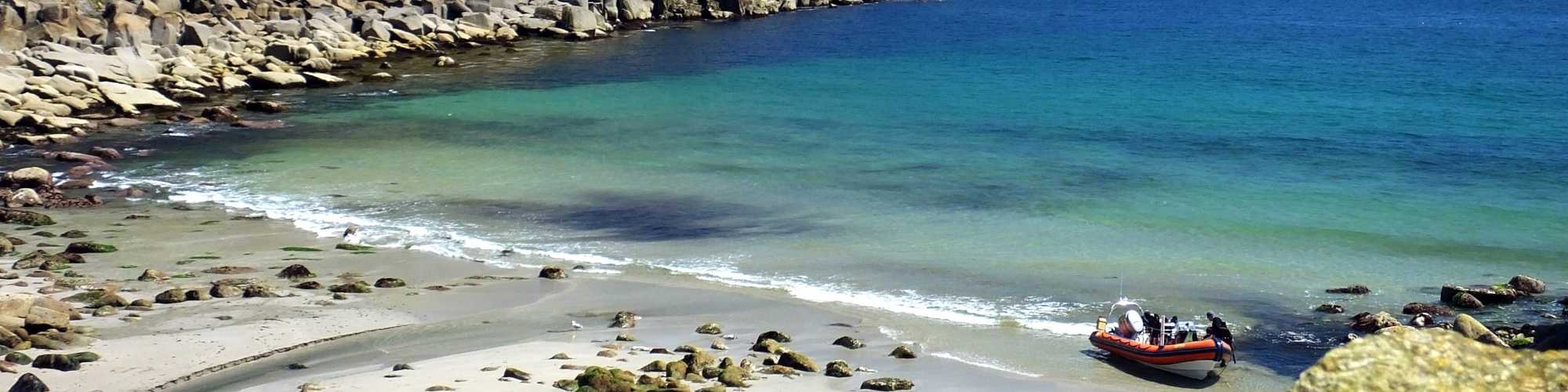 Dramatic cliffs and coastal path at Lamorna Cove