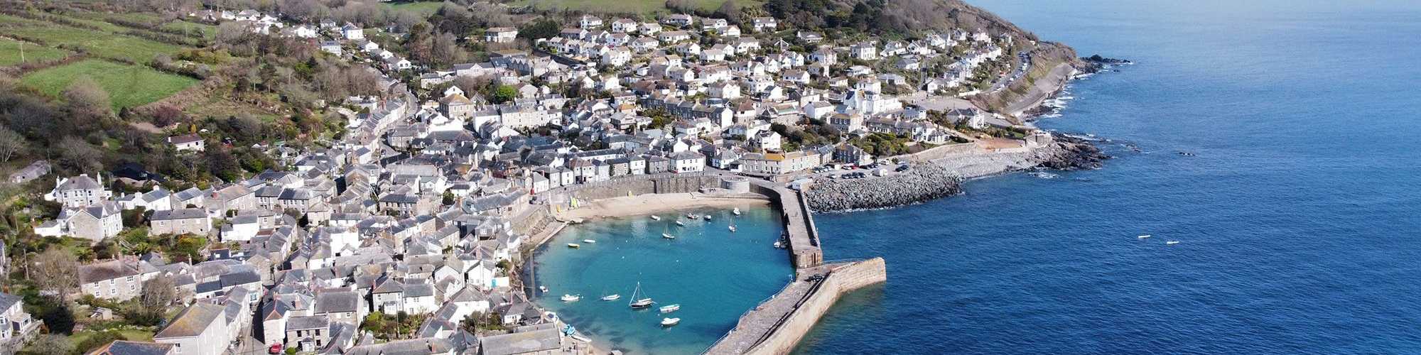 Quaint cobbled streets in Mousehole