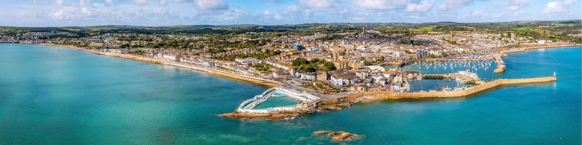 View of Penzance Harbour and Mount's Bay