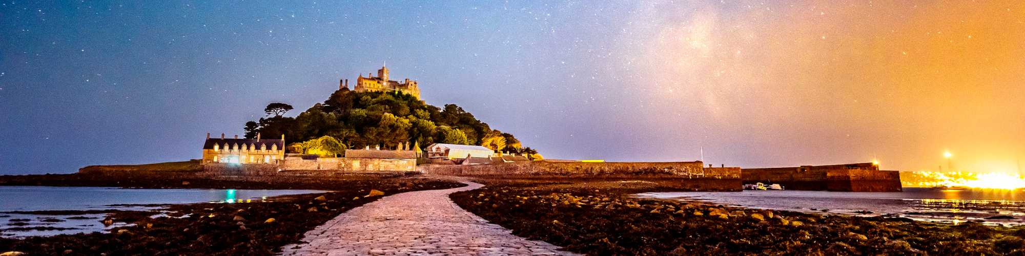 The tidal causeway leading to St Michael's Mount