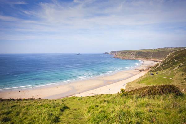 Two person beach holiday by the sea in Cornwall