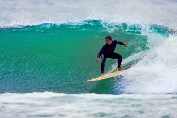 Surfing in Sennen, Cornwall